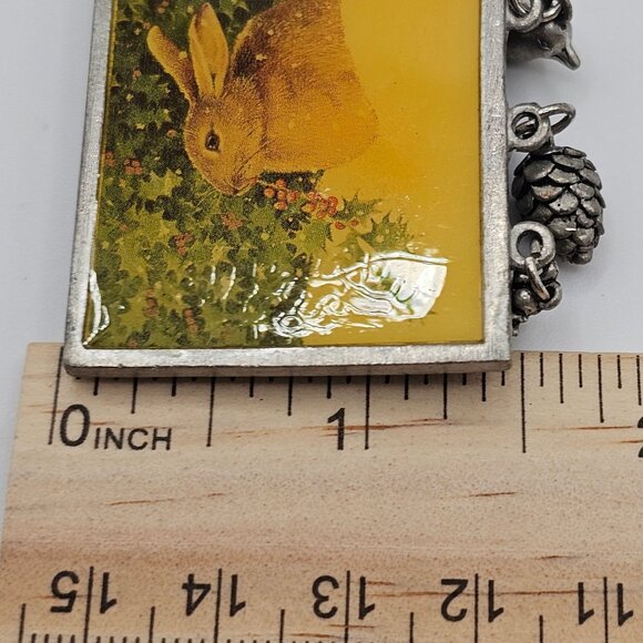 Vtg Bunny Rabbit Brooch Pin Nature Signed Marjoelin Bastin Rustic Charm Whimsy - Picture 9 of 10